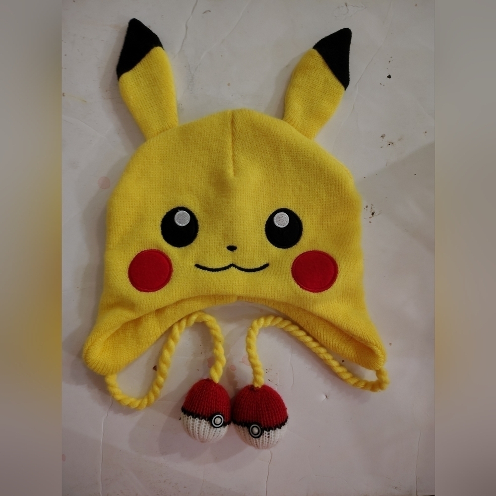 2015 Pokemon Pikachu Hat with Ears & Pokeballs Beanie